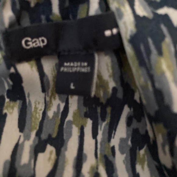 Gap blue patterned strapless dress. Size Large - Picture 3 of 4